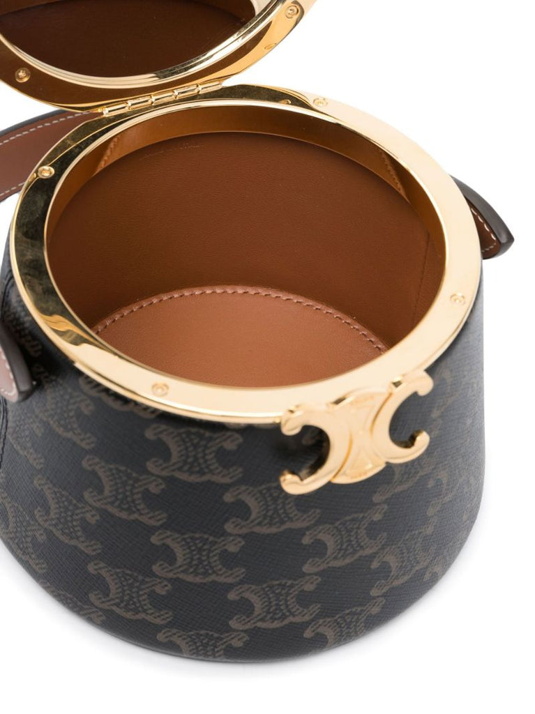 Brown Triomphe Print MiniaudiÃ_x0083_Â¨re Bag