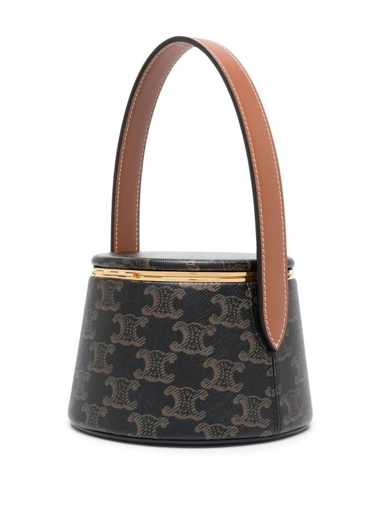 Brown Triomphe Print MiniaudiÃ_x0083_Â¨re Bag