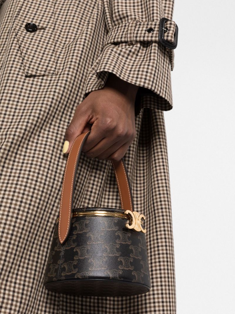 Brown Triomphe Print MiniaudiÃ_x0083_Â¨re Bag