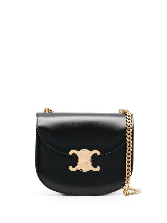 Black Triomphe Chain Link Shoulder Bag