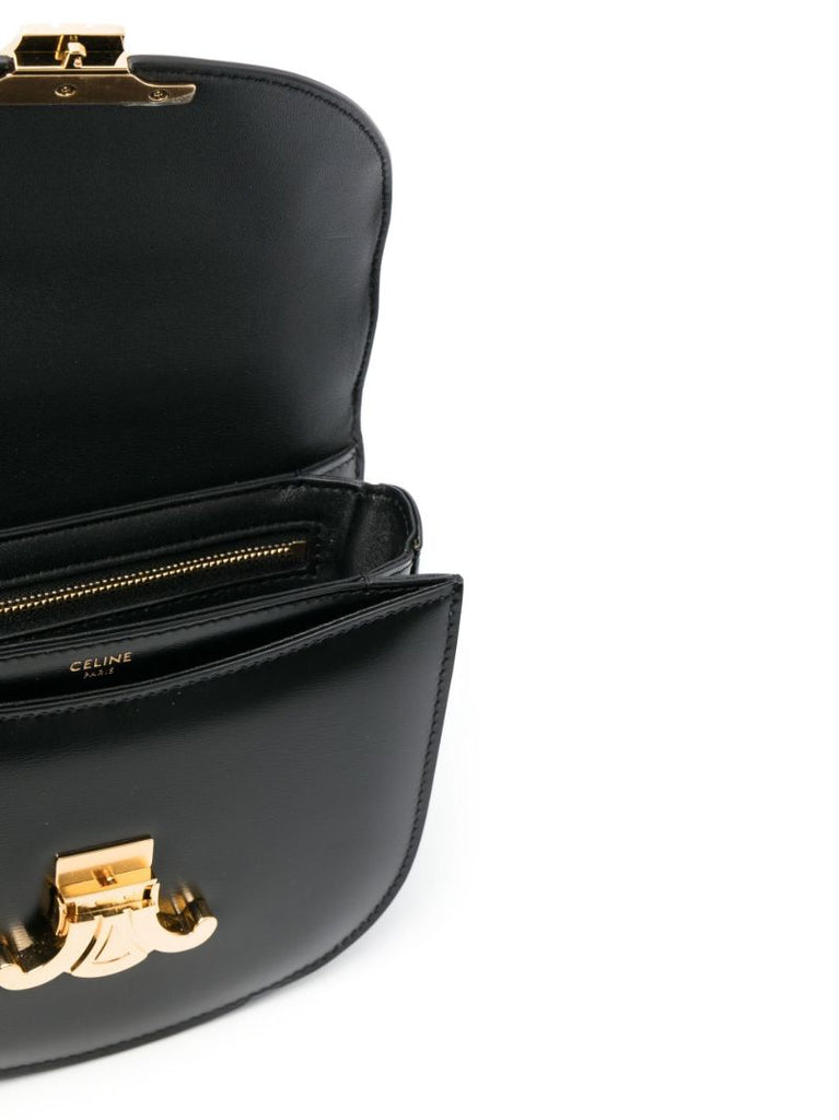Black Triomphe Chain Link Shoulder Bag