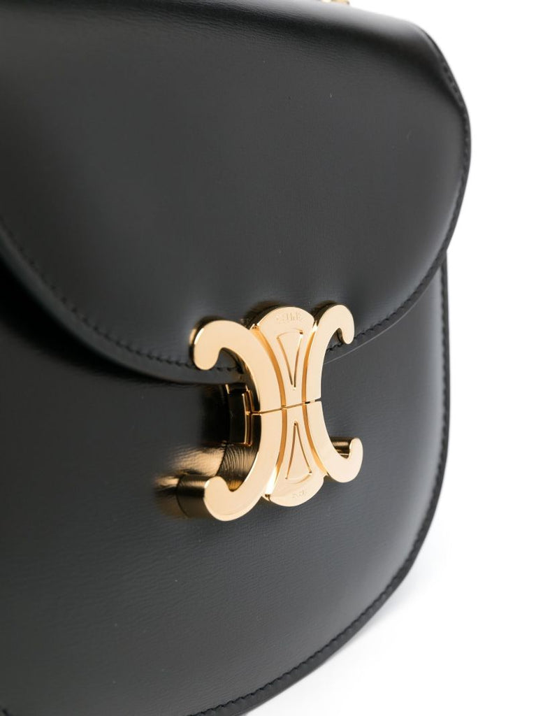 Black Triomphe Chain Link Shoulder Bag
