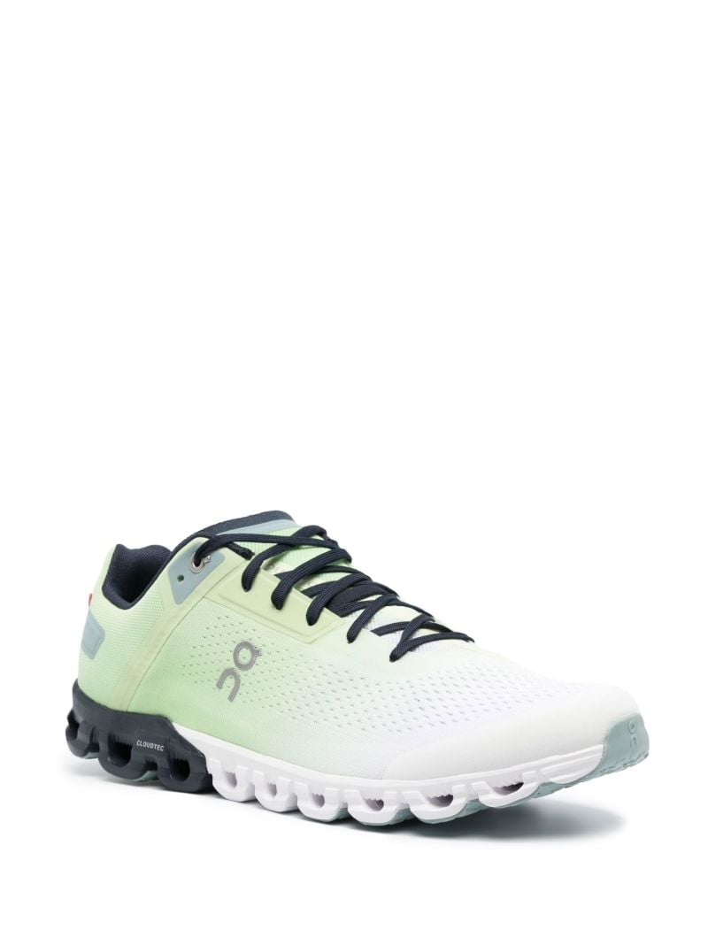Green and White Cloudflow Sneakers
