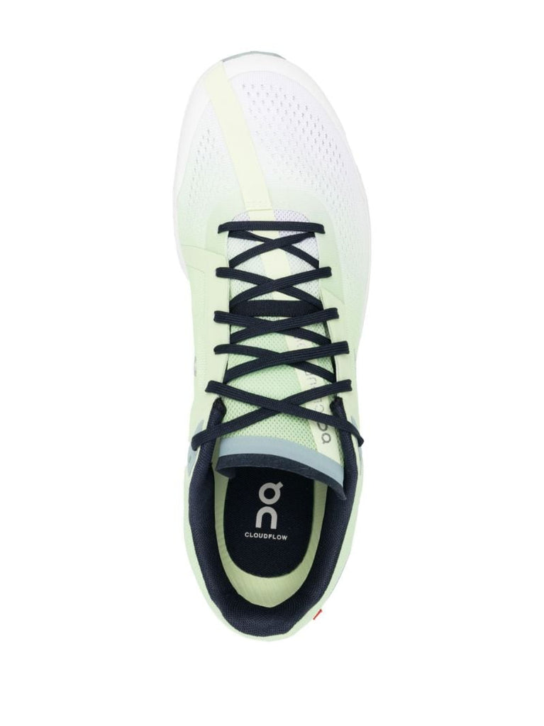 Green and White Cloudflow Sneakers