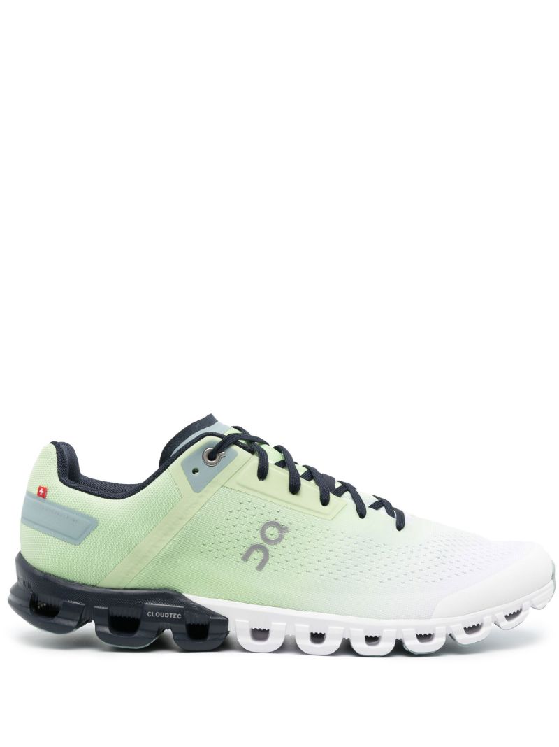 Green and White Cloudflow Sneakers