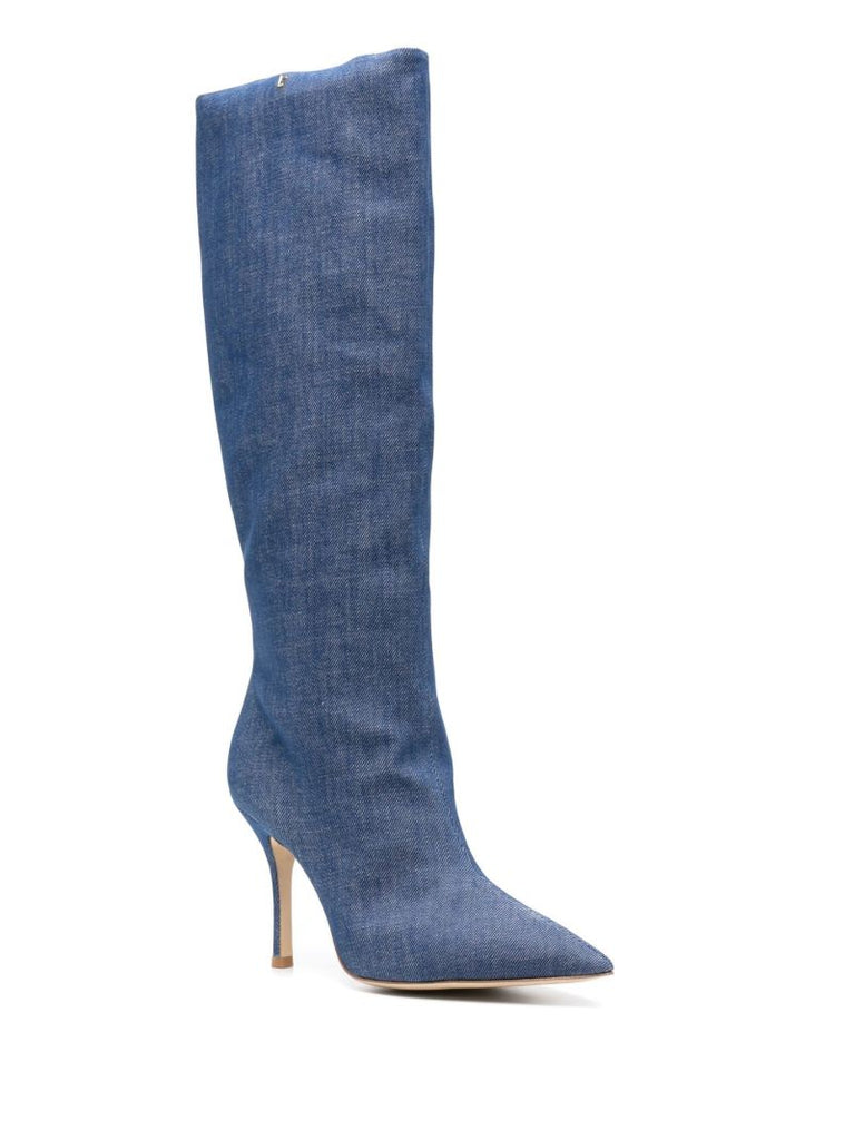 Blue Kate Denim Stiletto Boots