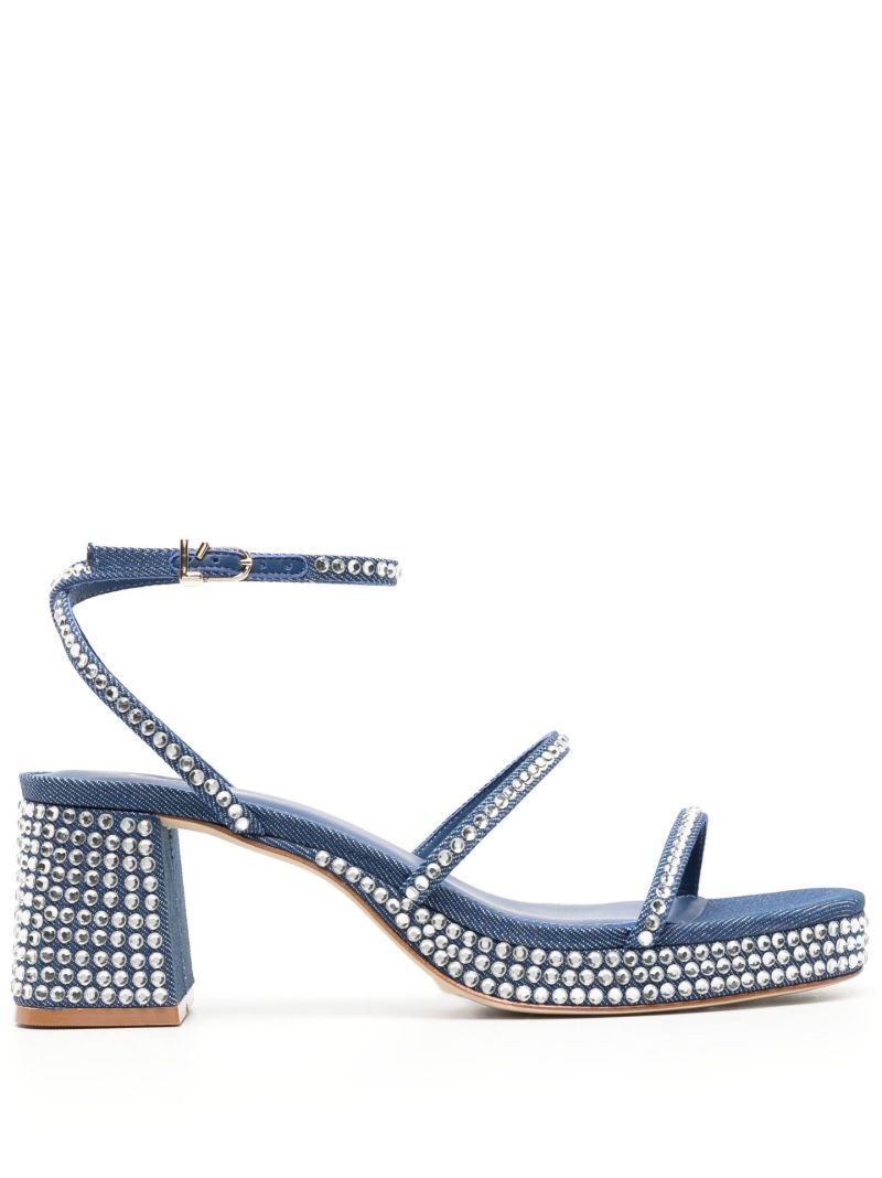 Blue Gio 70 Crystal Block Heel Sandals