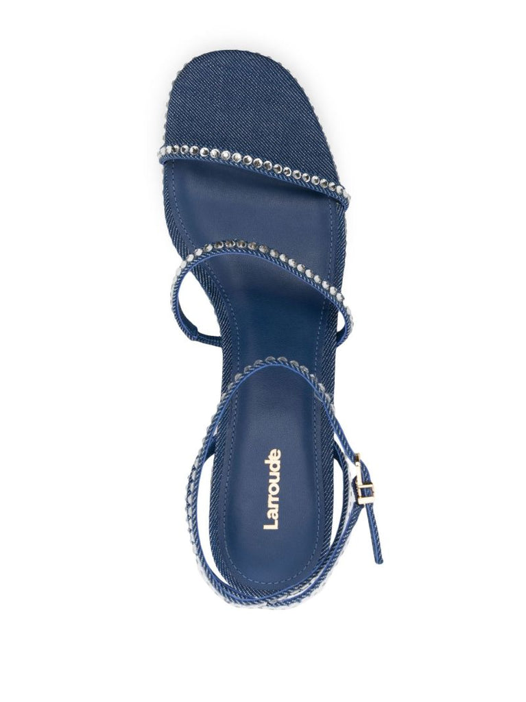 Blue Gio 70 Crystal Block Heel Sandals