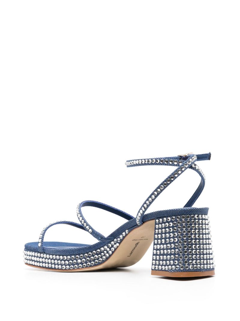 Blue Gio 70 Crystal Block Heel Sandals