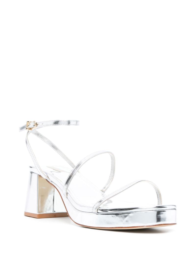Silver-tone Gio 70 Block Heel Sandals