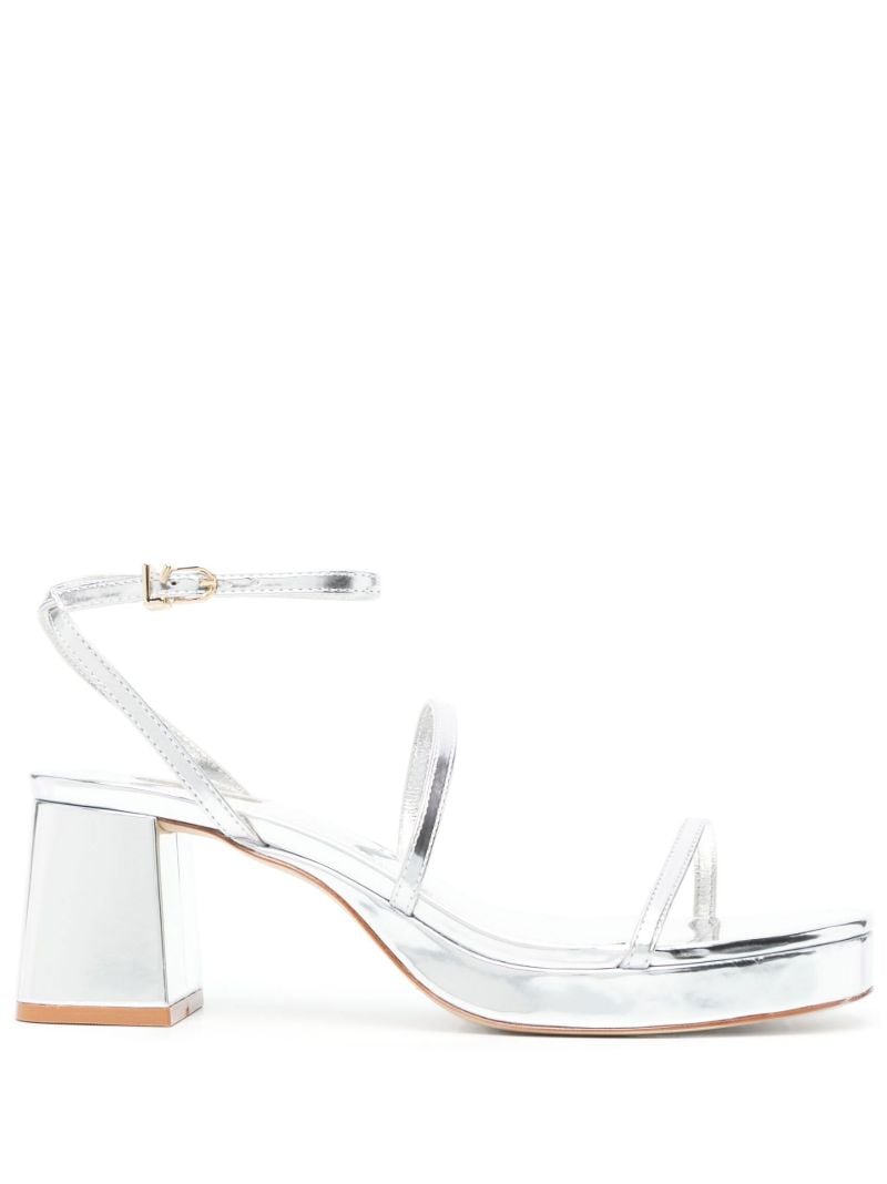 Silver-tone Gio 70 Block Heel Sandals
