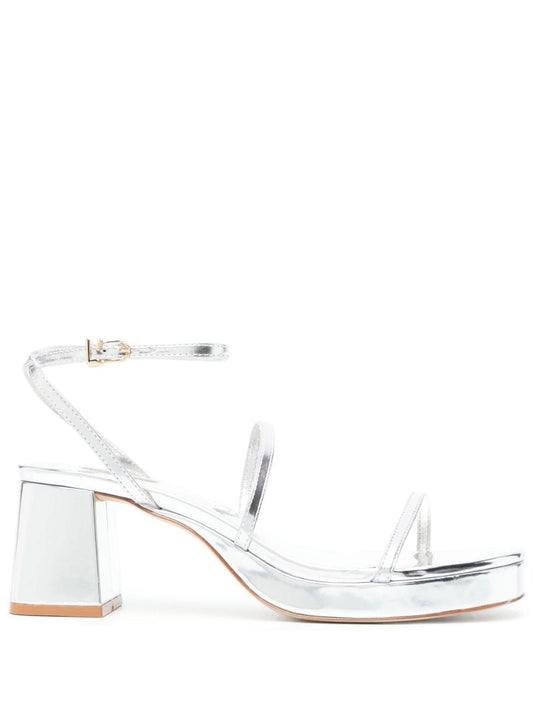 Silver-tone Gio 70 Block Heel Sandals