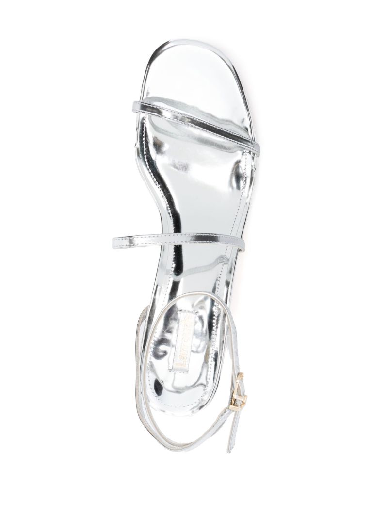 Silver-tone Gio 70 Block Heel Sandals
