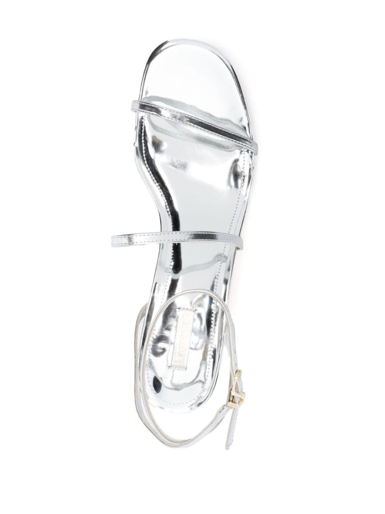 Silver-tone Gio 70 Block Heel Sandals