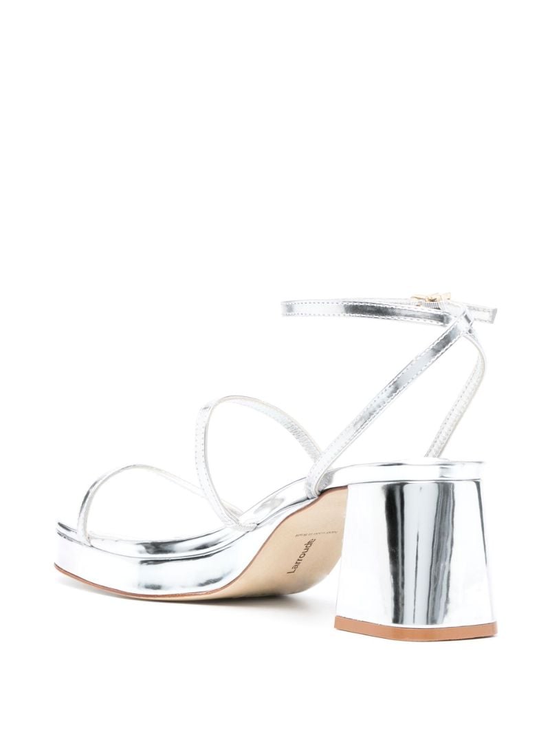 Silver-tone Gio 70 Block Heel Sandals