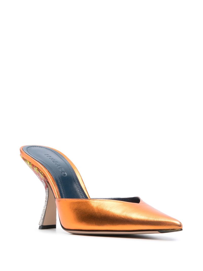 Orange Carmen 95 Crystal Pumps