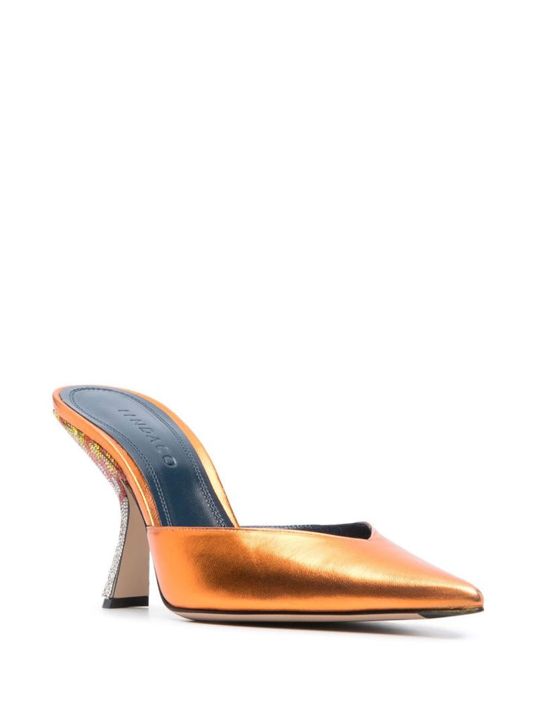 Orange Carmen 95 Crystal Pumps