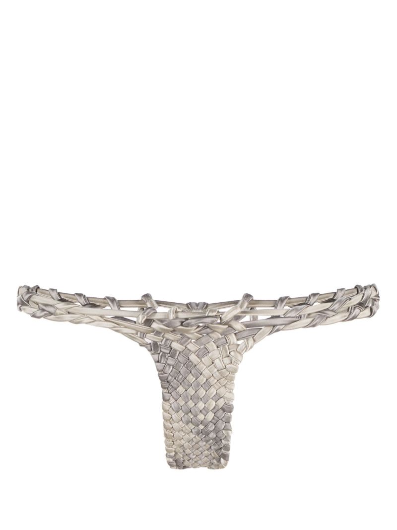 Grey Woven Bikini Bottoms