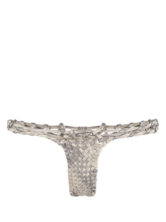 Grey Woven Bikini Bottoms