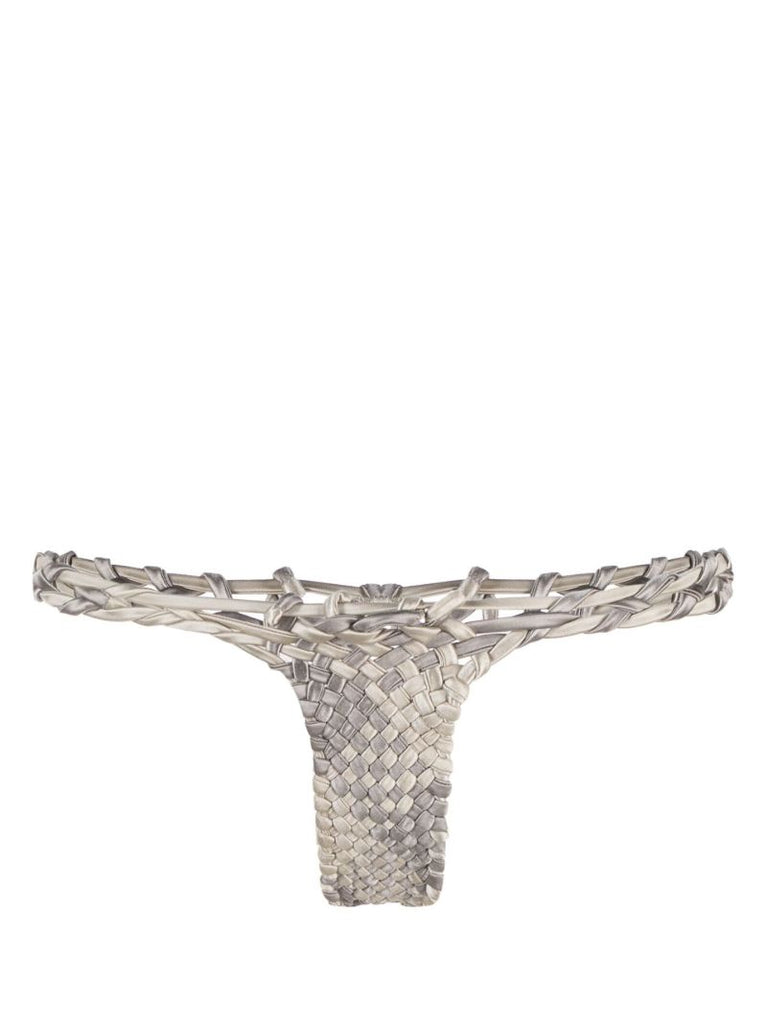 Grey Woven Bikini Bottoms
