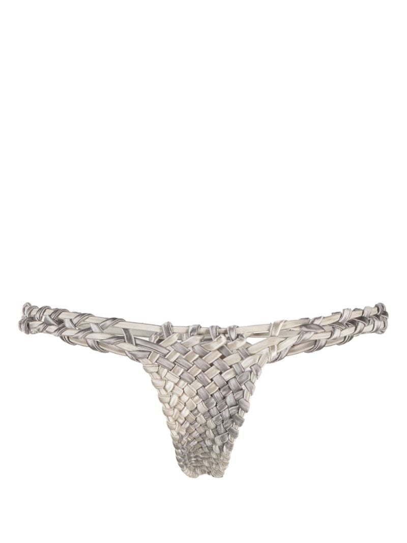 Grey Woven Bikini Bottoms