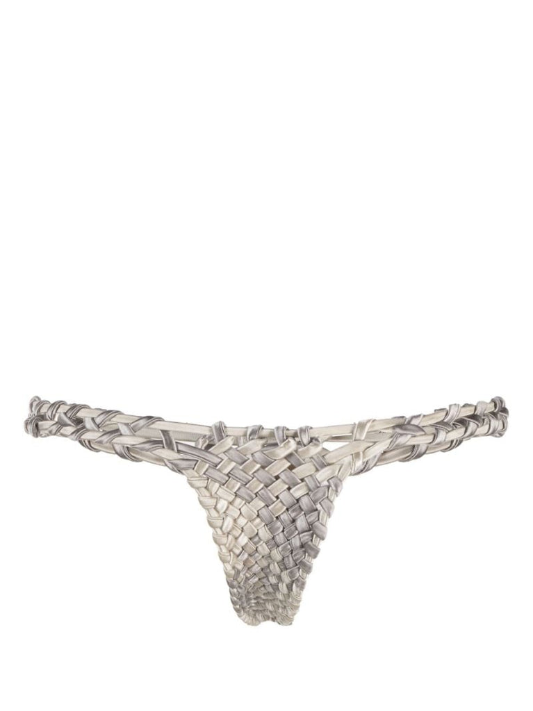 Grey Woven Bikini Bottoms