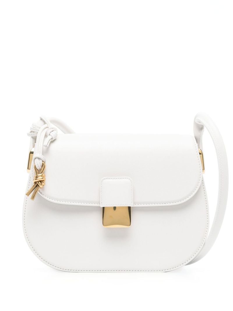 White Small Desiree Leather Cross Body Bag