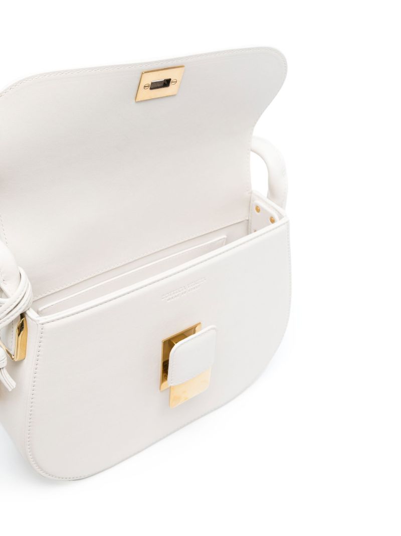 White Small Desiree Leather Cross Body Bag