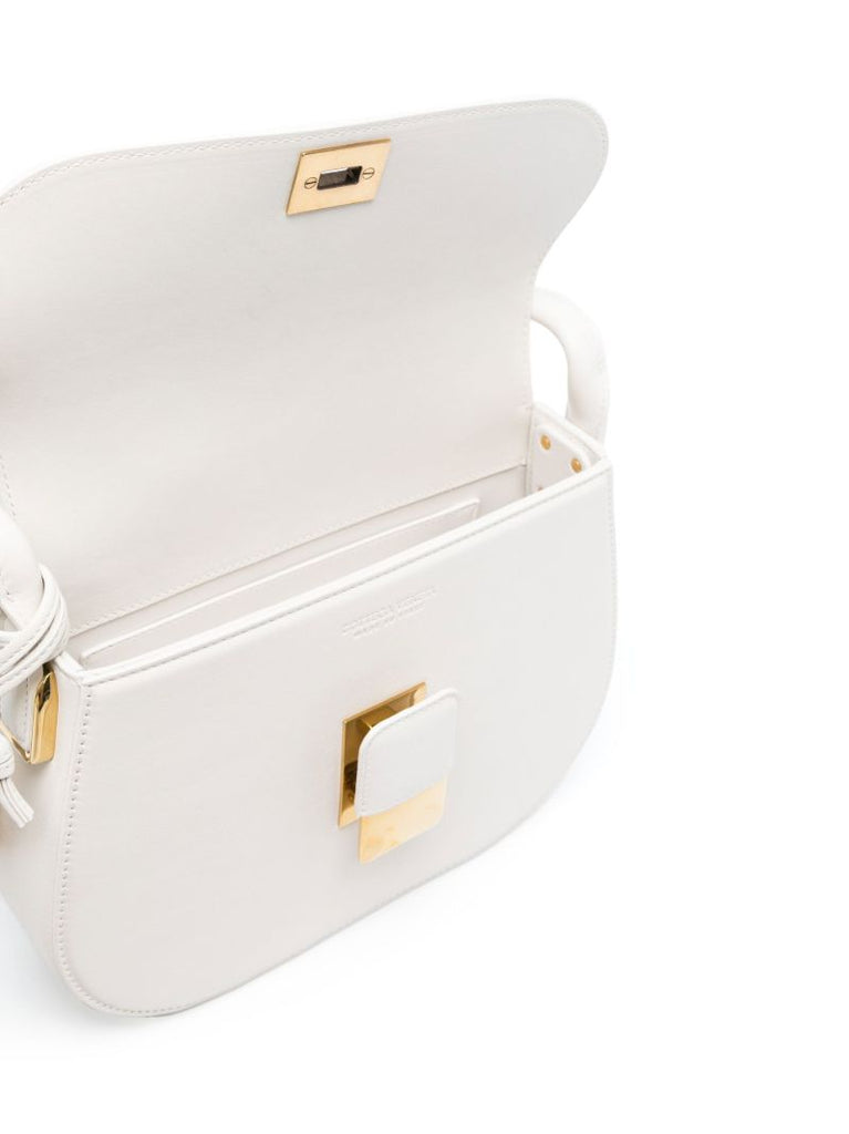 White Small Desiree Leather Cross Body Bag
