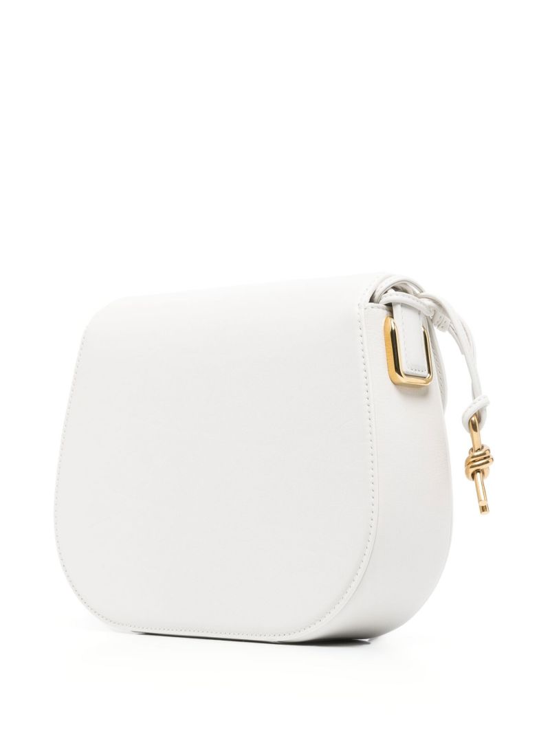 White Small Desiree Leather Cross Body Bag