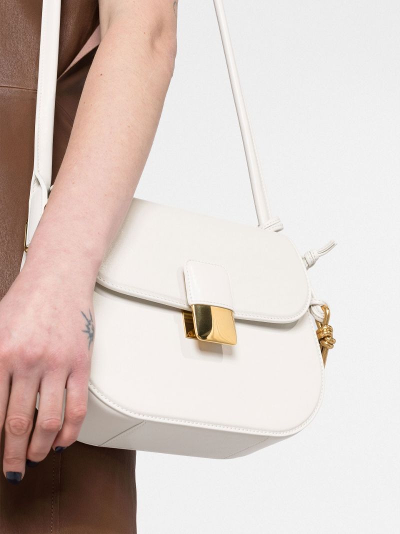 White Small Desiree Leather Cross Body Bag