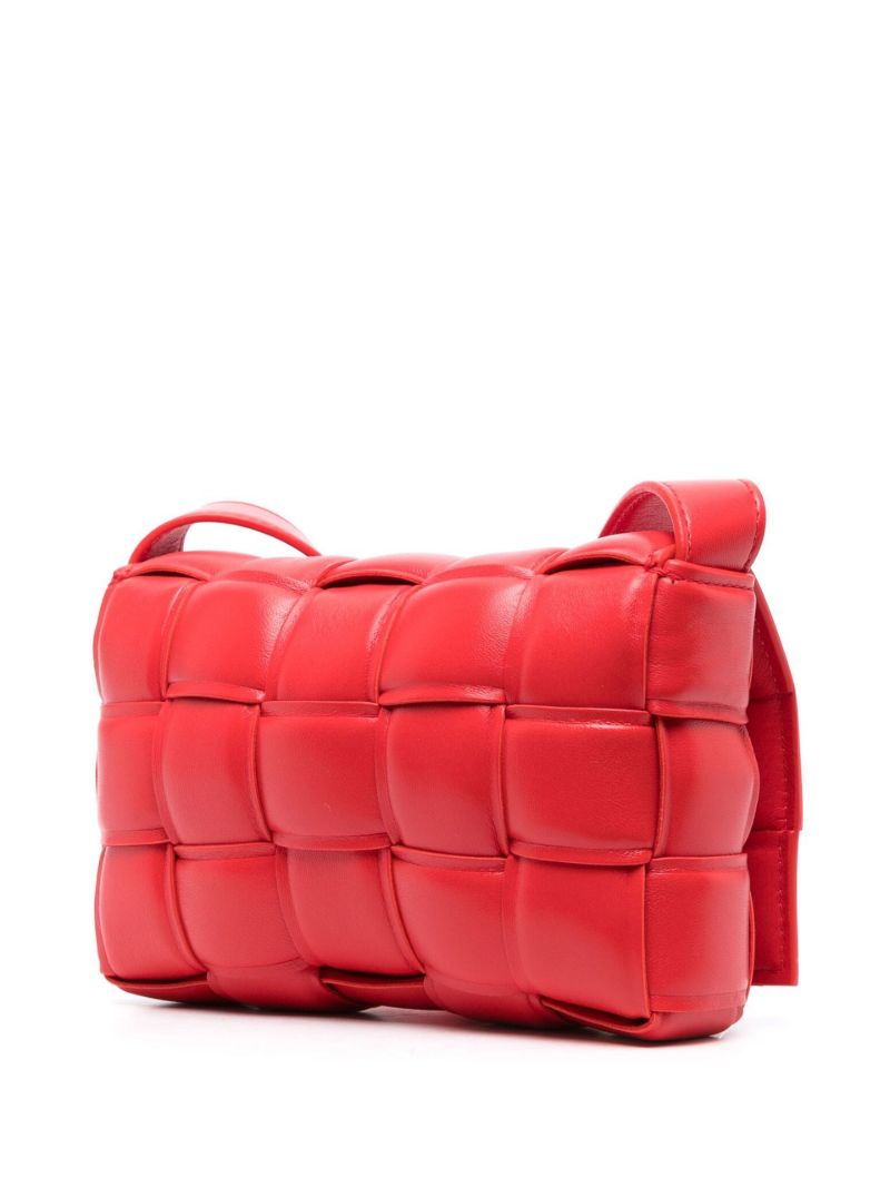 Red Padded Cassette Leather Cross Body Bag