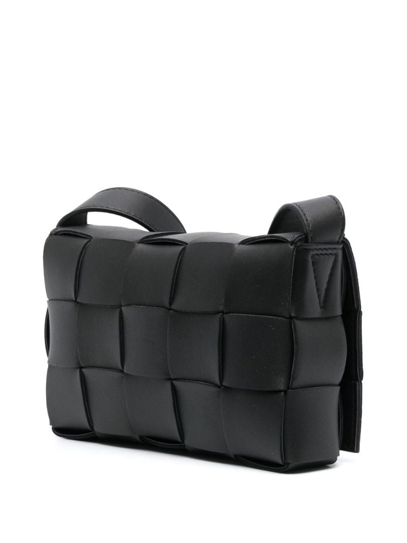 Black  Small Cassette Leather Cross Body Bag