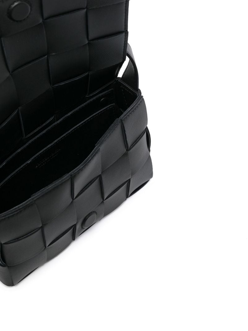 Black  Small Cassette Leather Cross Body Bag