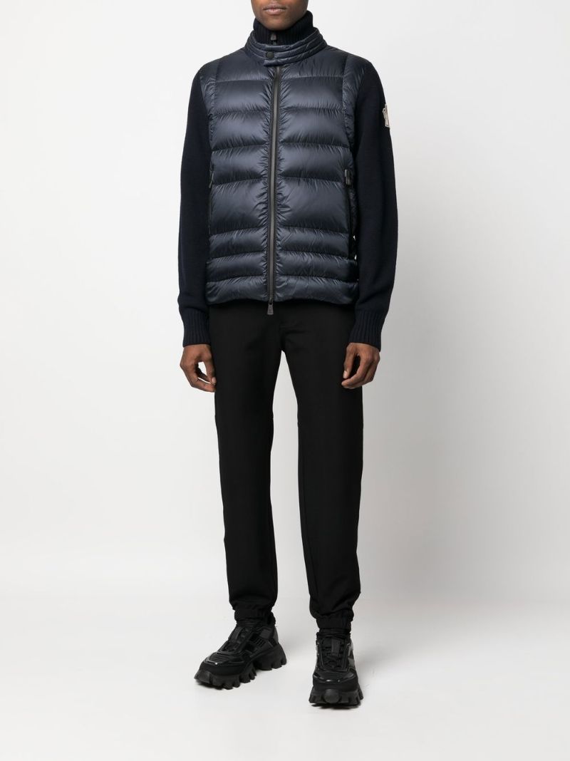 Blue Padded Wool Cardigan