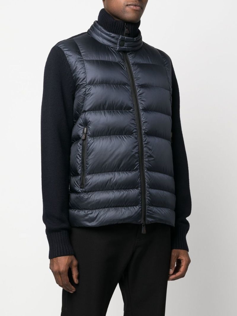 Blue Padded Wool Cardigan