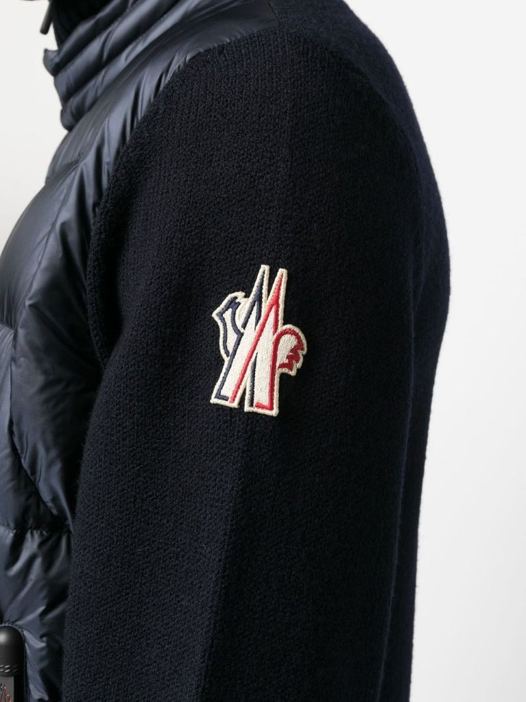 Blue Padded Wool Cardigan