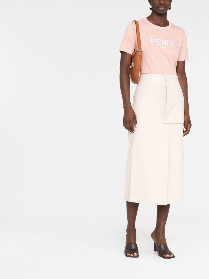 Pink Logo Print Cotton T-shirt