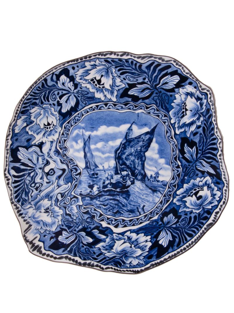 X Diesel Blue Living Mastricht Ship Porcelain Plate