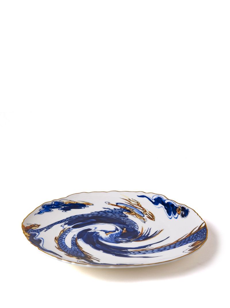 X Diesel White Living Imari Dragon Porcelain Plate