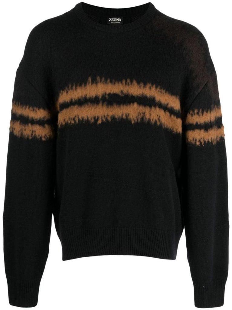 Black Striped Cashmere Sweater