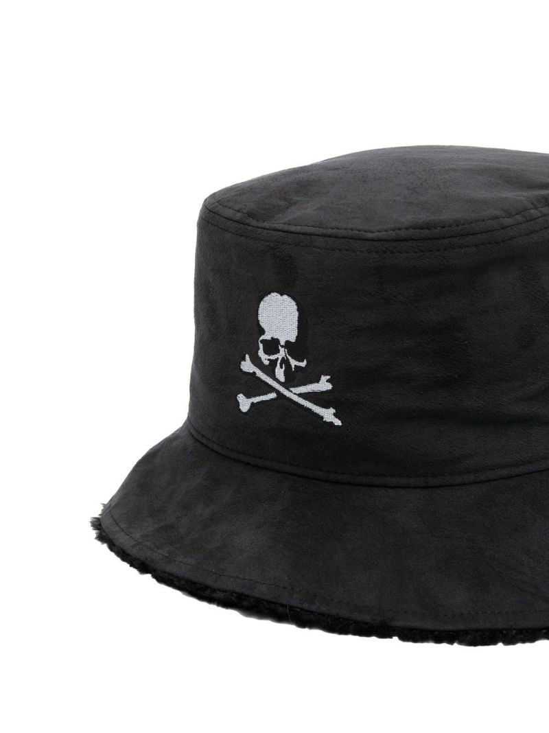Black Skull Embroidered Bucket Hat