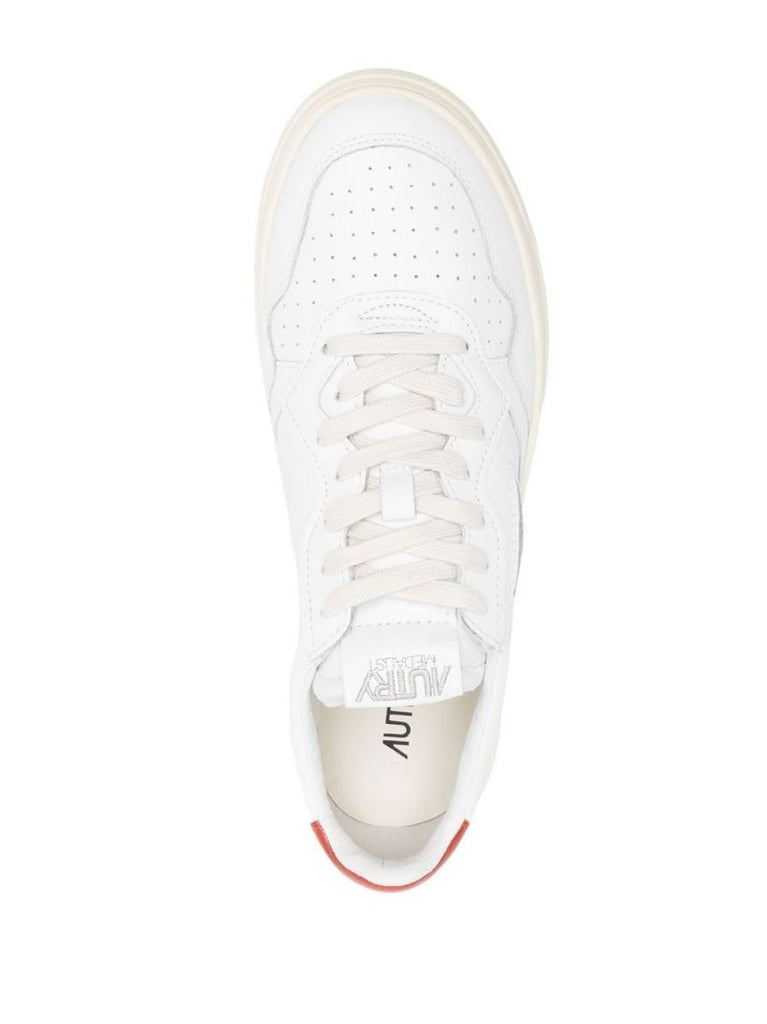 White Medalist Lace-up Sneakers