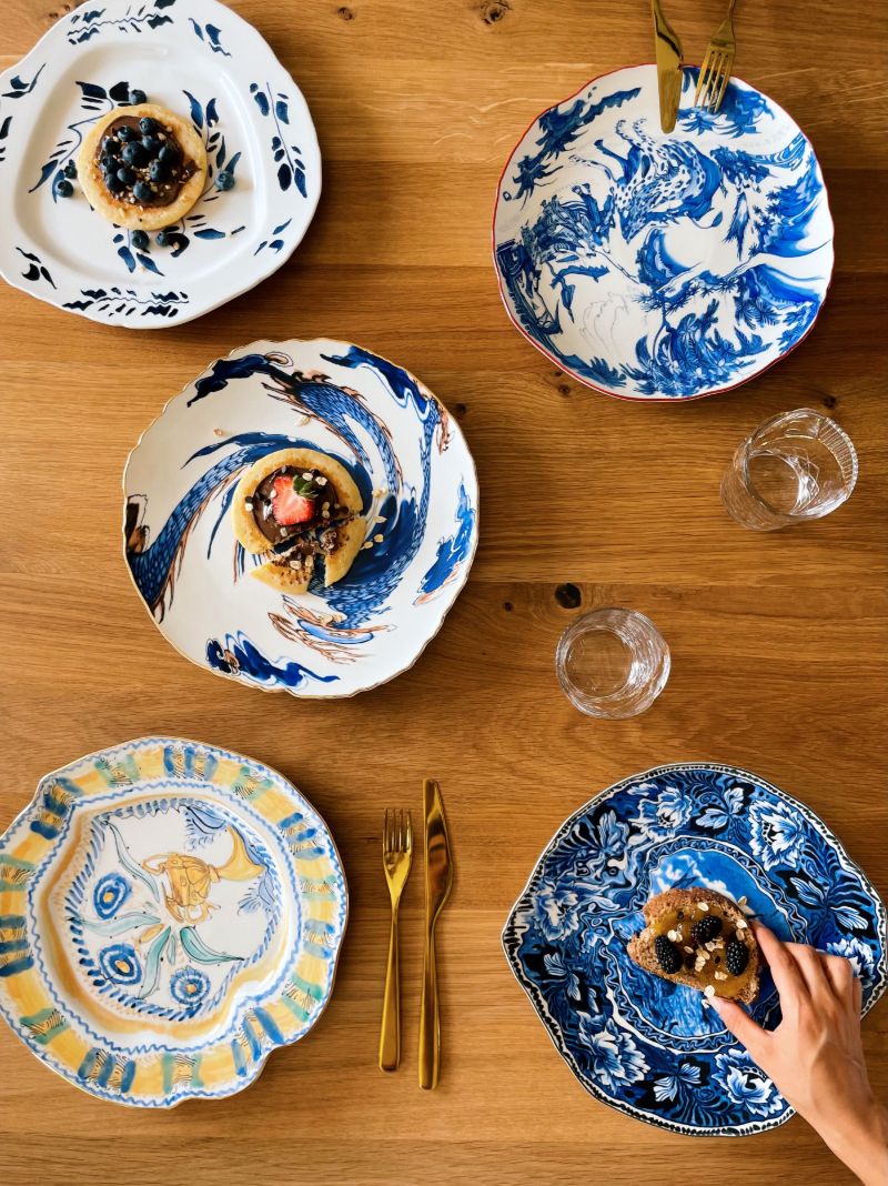 X Diesel White Living Spanish Maiolica Porcelain Plate