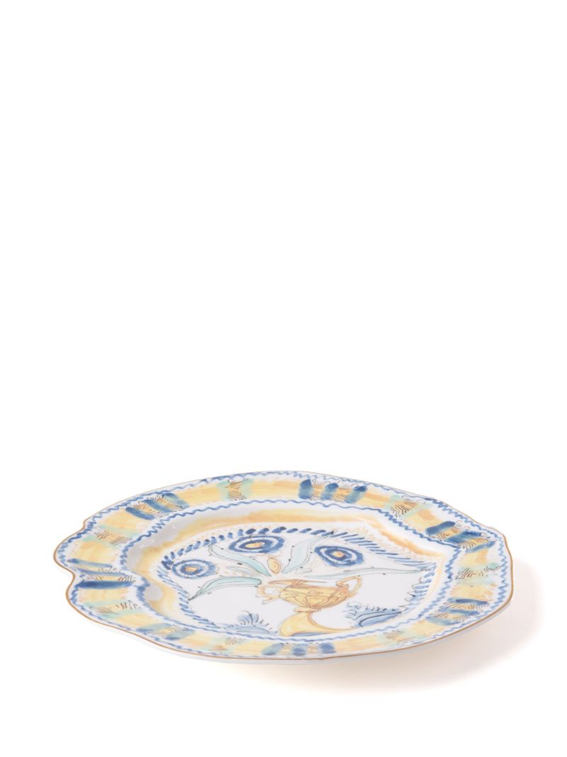 X Diesel White Living Spanish Maiolica Porcelain Plate