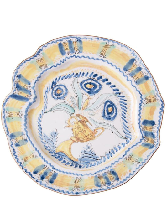 X Diesel White Living Spanish Maiolica Porcelain Plate