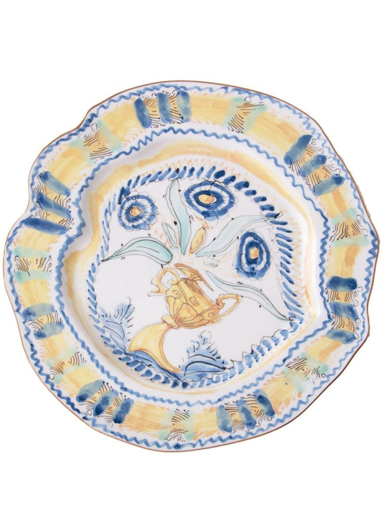 X Diesel White Living Spanish Maiolica Porcelain Plate