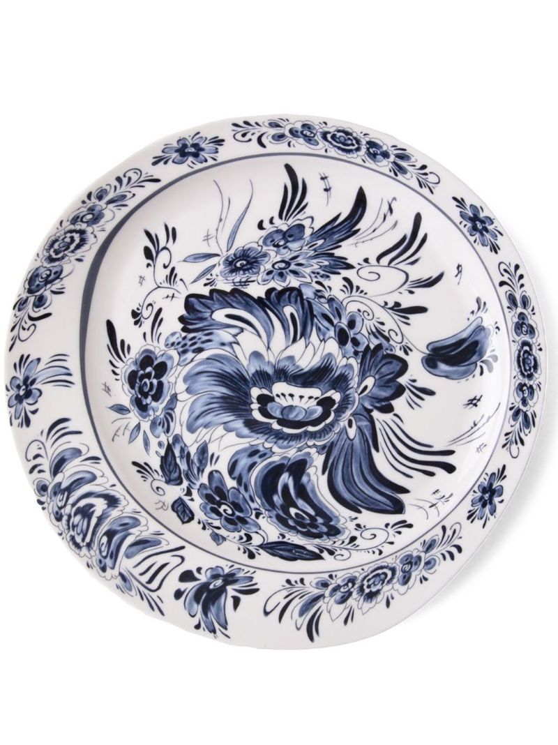 X Diesel White Living Hollandia Flowers Porcelain Plate
