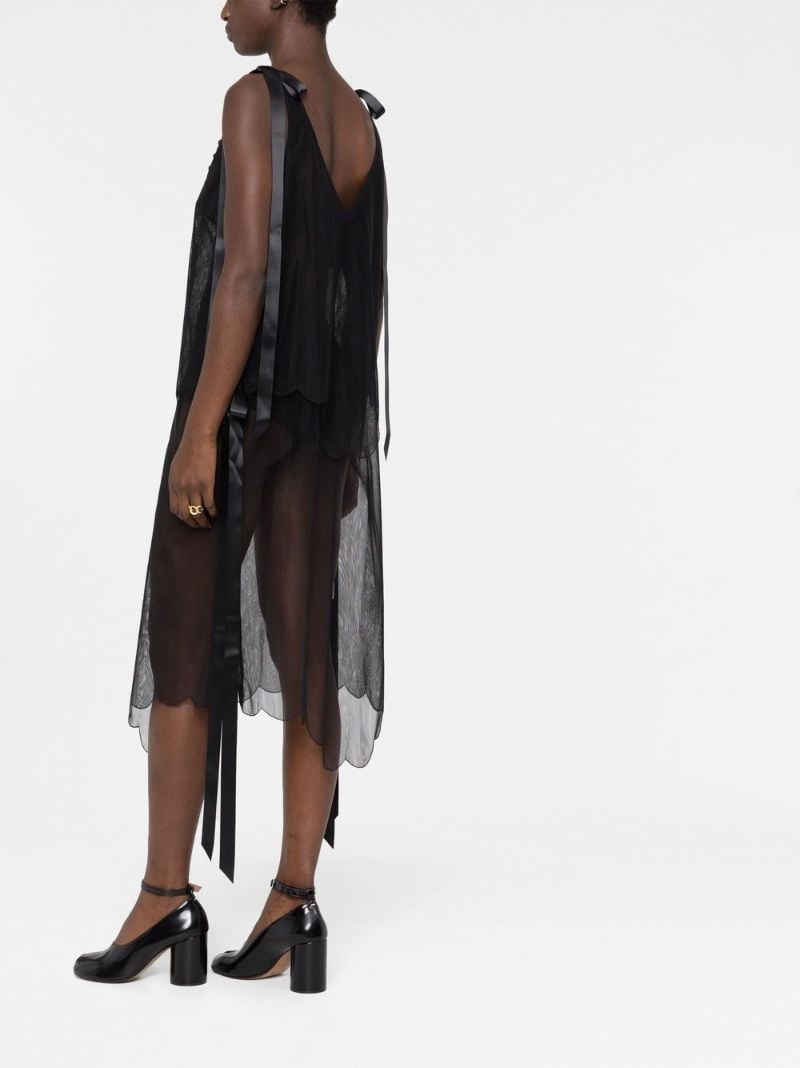Black Embellished Sheer Midi Dress