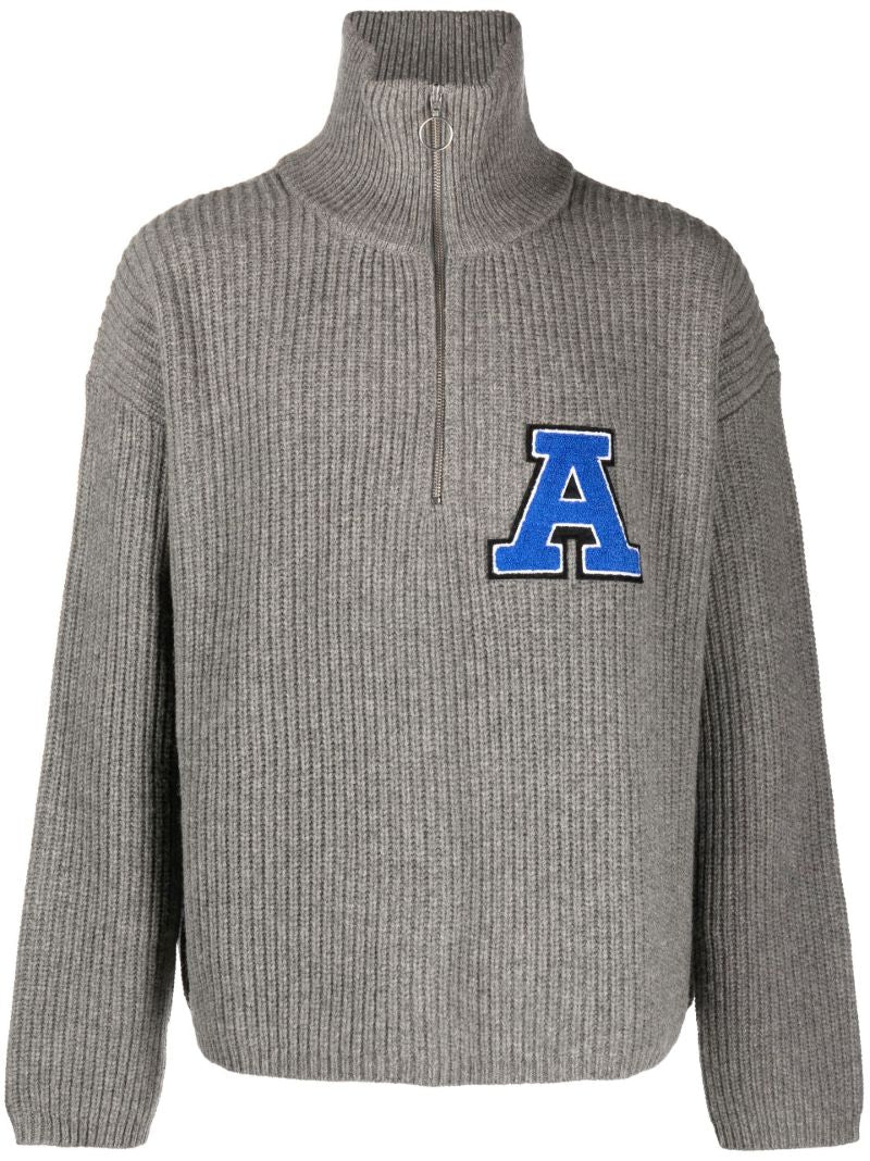 Grey Team Half-zip Sweater